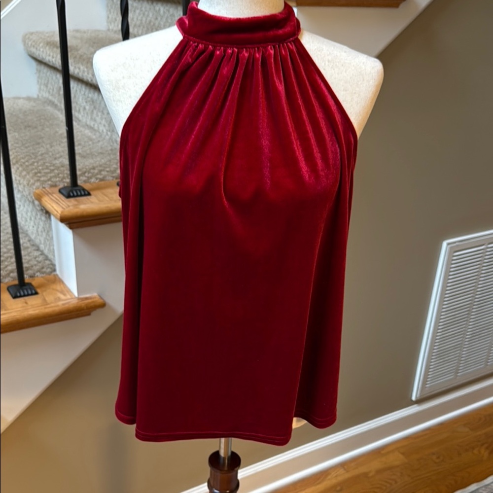 Elegant Red Halter Top